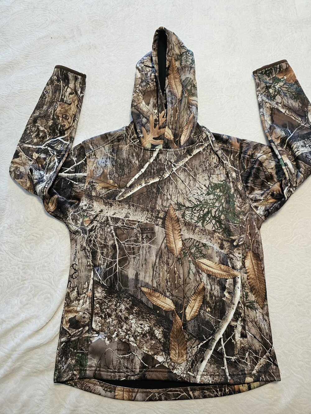Realtree Edge Camo Youth L 10-12 Performance Hoodie Built-In Face Mask Gaiter